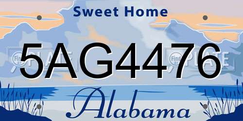 5AG4476 Alabama License Plate