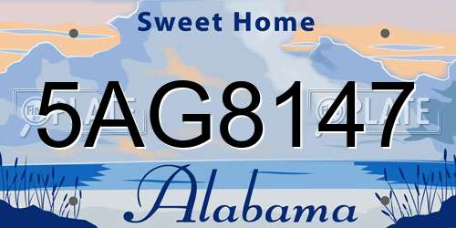 5AG8147 Alabama License Plate
