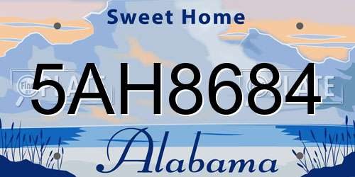 5AH8684 Alabama License Plate