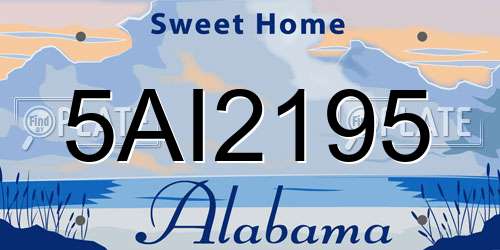 5AI2195 Alabama License Plate