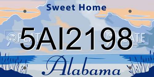 5AI2198 Alabama License Plate