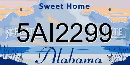 5AI2299 Alabama License Plate