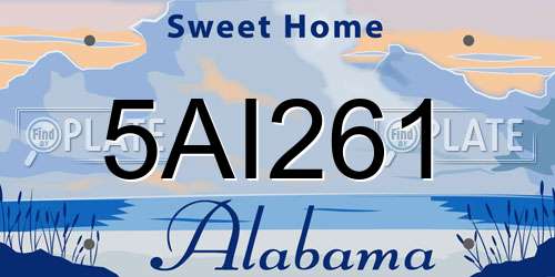 5AI261 Alabama License Plate