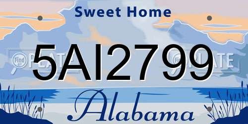 5AI2799 Alabama License Plate