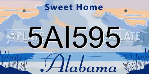 5AI595 Alabama License Plate