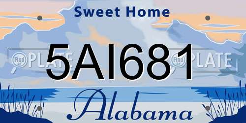 5AI681 Alabama License Plate