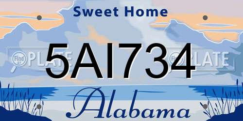 5AI734 Alabama License Plate