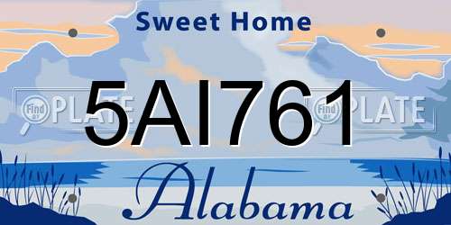5AI761 Alabama License Plate