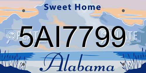 5AI7799 Alabama License Plate