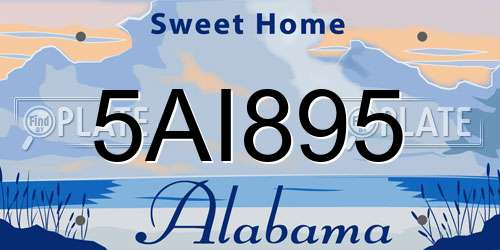 5AI895 Alabama License Plate