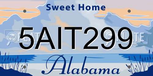 5AIT299 Alabama License Plate