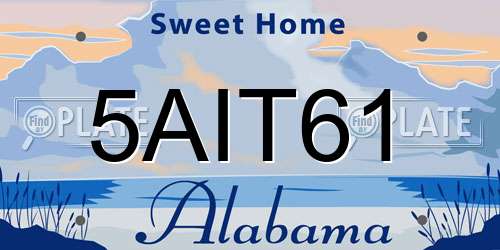 5AIT61 Alabama License Plate