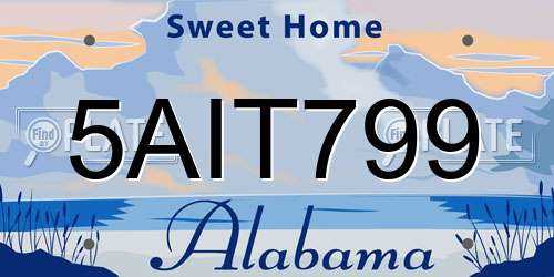 5AIT799 Alabama License Plate