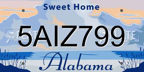 5AIZ799 Alabama License Plate