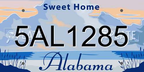 5AL1285 Alabama License Plate