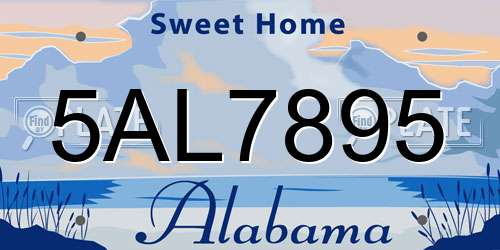 5AL7895 Alabama License Plate