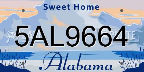 5AL9664 Alabama License Plate