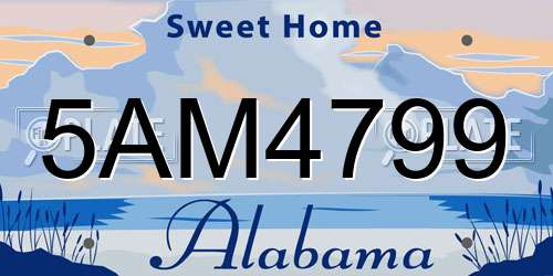 5AM4799 Alabama License Plate