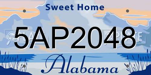 5AP2048 Alabama License Plate