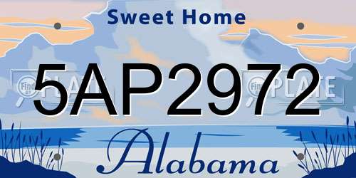 5AP2972 Alabama License Plate