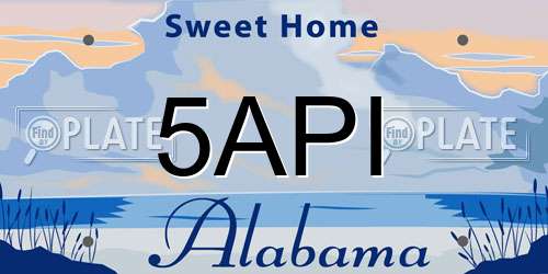 5API Alabama License Plate