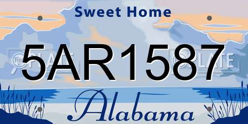 5AR1587 Alabama License Plate