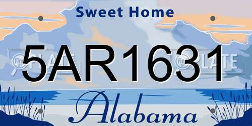 5AR1631 Alabama License Plate