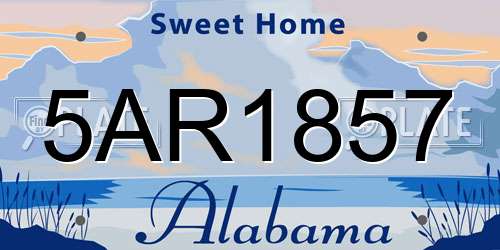 5AR1857 Alabama License Plate