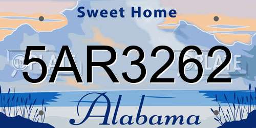 5AR3262 Alabama License Plate