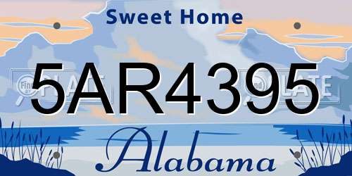 5AR4395 Alabama License Plate