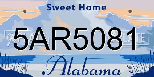 5AR5081 Alabama License Plate