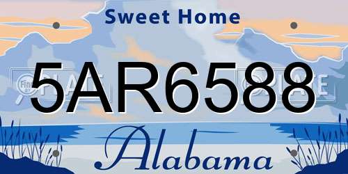 5AR6588 Alabama License Plate
