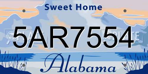 5AR7554 Alabama License Plate