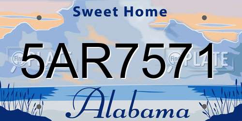 5AR7571 Alabama License Plate