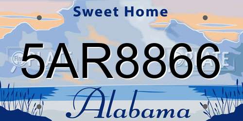 5AR8866 Alabama License Plate