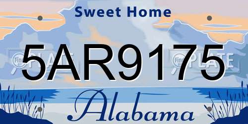 5AR9175 Alabama License Plate