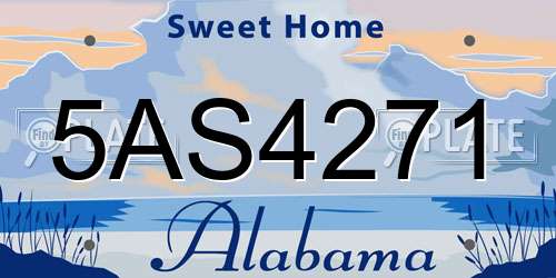 5AS4271 Alabama License Plate