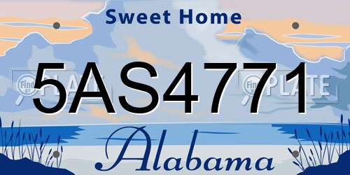5AS4771 Alabama License Plate