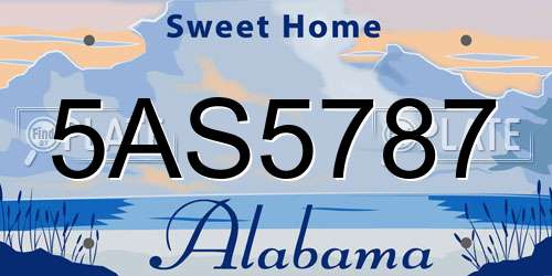 5AS5787 Alabama License Plate