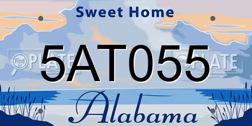 5AT055 Alabama License Plate