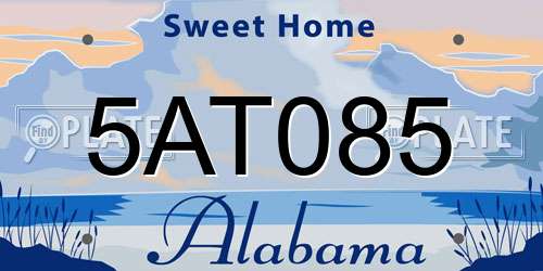 5AT085 Alabama License Plate