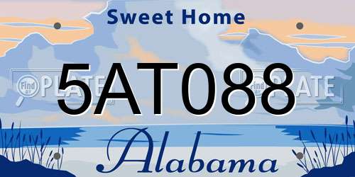 5AT088 Alabama License Plate