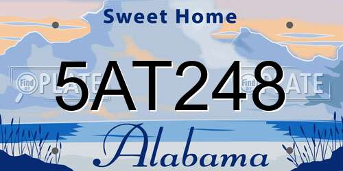 5AT248 Alabama License Plate