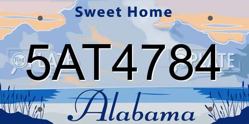 5AT4784 Alabama License Plate