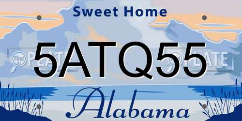 5ATQ55 Alabama License Plate