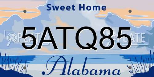 5ATQ85 Alabama License Plate
