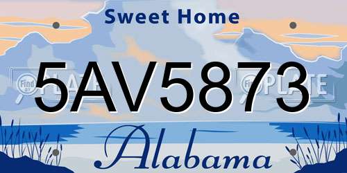 5AV5873 Alabama License Plate