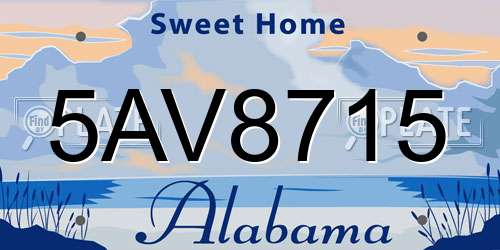 5AV8715 Alabama License Plate