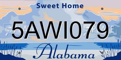 5AWI079 Alabama License Plate