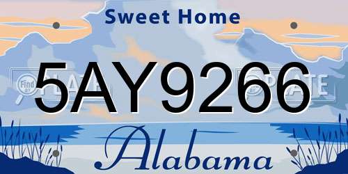 5AY9266 Alabama License Plate